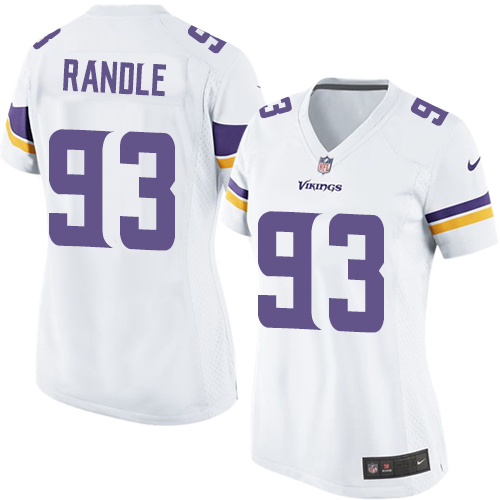 Women's Limited John Randle Nike Jersey White Road - #93 NFL Minnesota Vikings